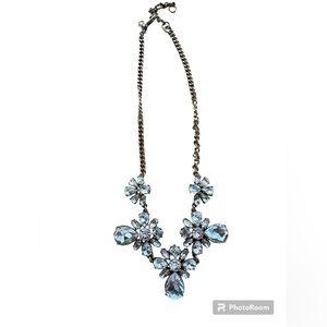 J.Crew beautiful brass and glass crystal high end costume necklace .
